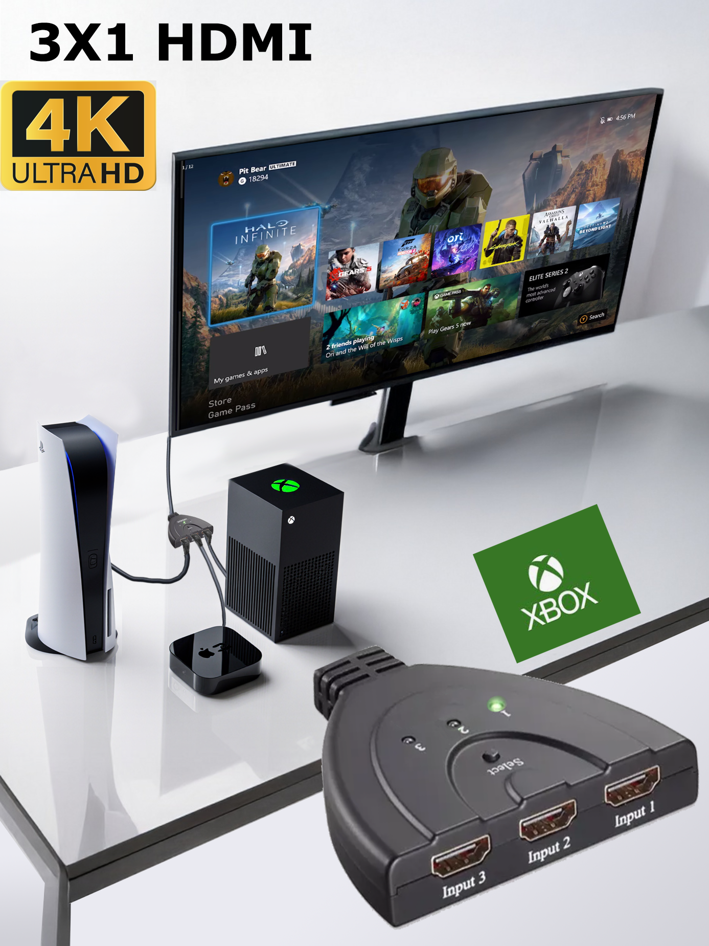 Switch Selector 3X1 HDMI 4K Ultra