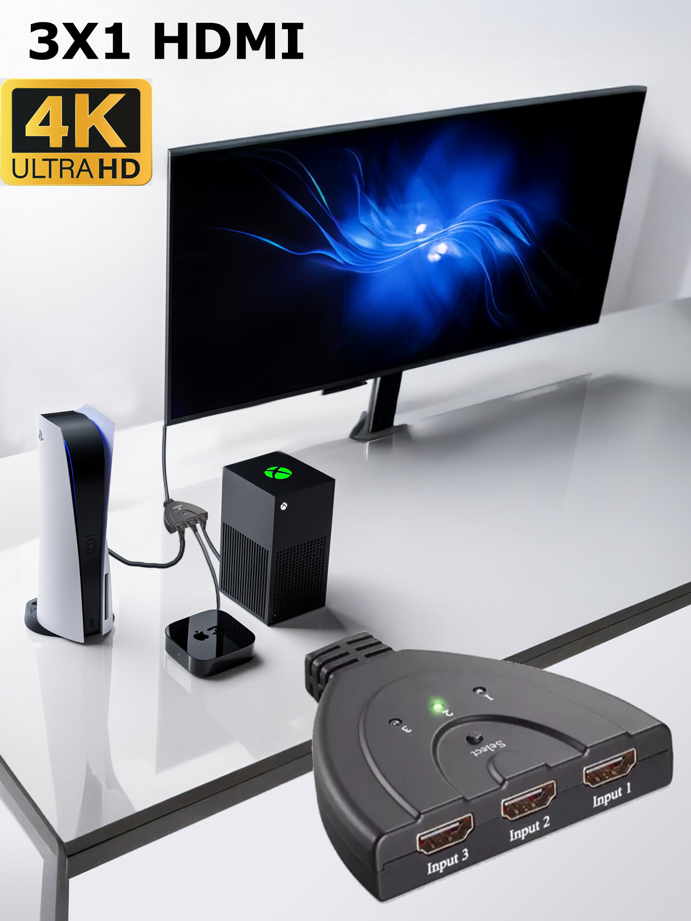 Switch Selector 3X1 HDMI 4K Ultra