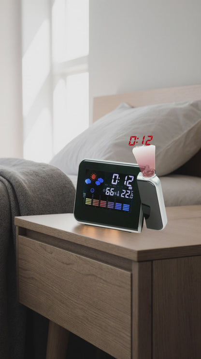Reloj Despertador Con Proyector Alarma Calendario