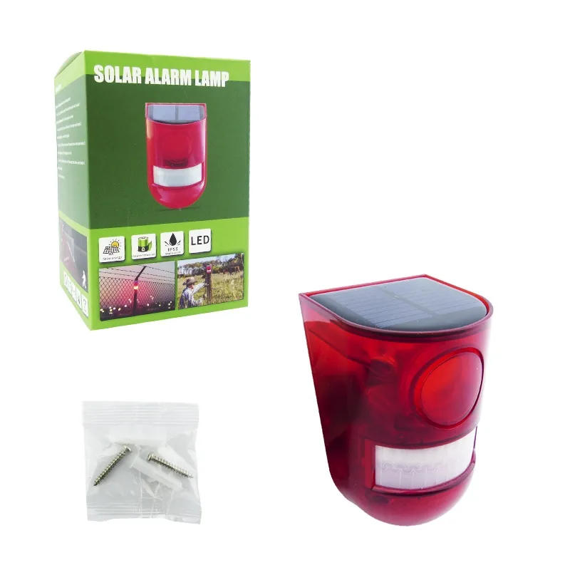 Alarma Sirena Con Baliza Solar Y Sensor De Movimiento Recargable. - imagen 1
