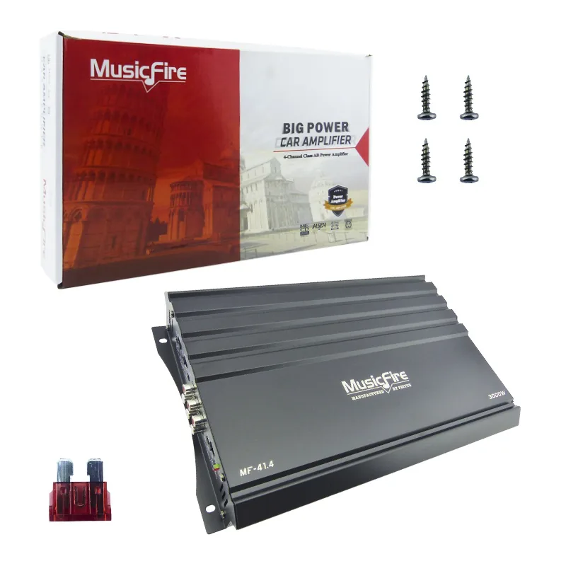Amplificador Marca MUSICFIRE De 3000 Watt Por 4 Canales A 12 Volt Modelo MF-414 - imagen 1